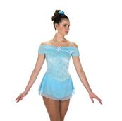 Tunique de patinage - Shirred Shoulders - Crystal Blue