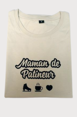 Tee Shirt - Maman de patineuR - Crème