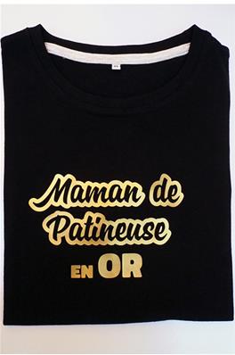 Tee Shirt - Maman de patineuse en Or