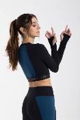 Top bicolore bleu 6602
