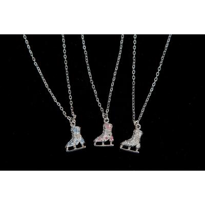 Collier Patins Strass rose