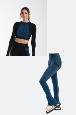 Ensemble de patinage Bicolore - BleuNoir