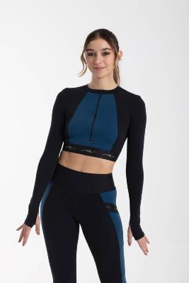 Top bicolore bleu 6602