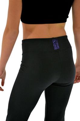 Pantalon Noir - Bandes Strass Swarovski Violet