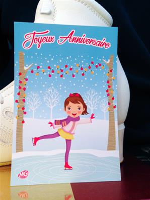 Carte Anniversaire Patineuse