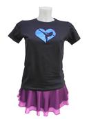 Tee Shirt - Coeur Patineuse - Bleu