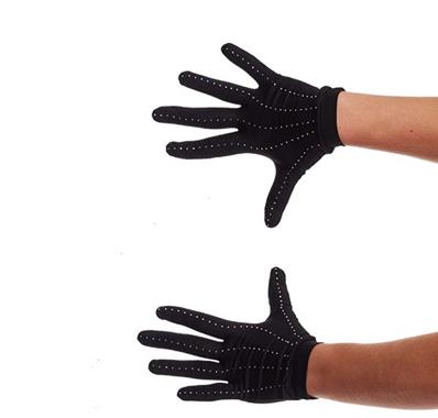 Gants en lycra strassés - Noir