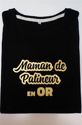 Tee Shirt - Maman de patineur en Or