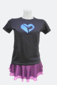 Tee Shirt - Coeur Patineuse - Bleu