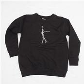 Sweat Noir Patineuse Argent