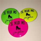 Kit 3 badges - Je Peux Pas J'ai Patin - Patins Fluo