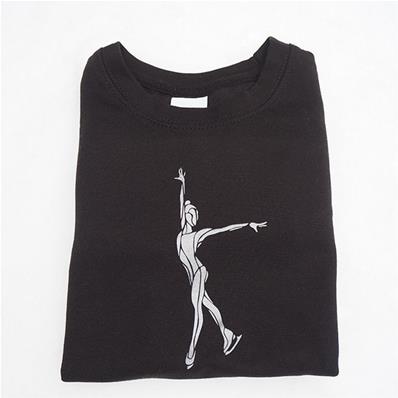 Sweat Noir Patineuse Argent