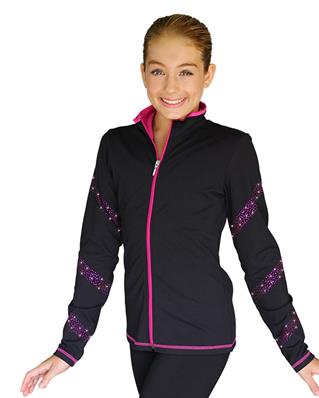 Veste de patinage Spirale Strass - Fuchsia