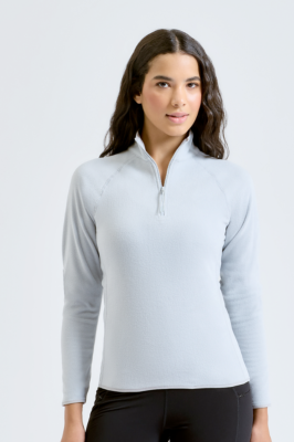 Pull Polaire col zippé gris clair