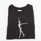 Sweat Noir Patineuse Argent