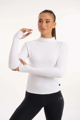 Tee Shirt technique col montant blanc