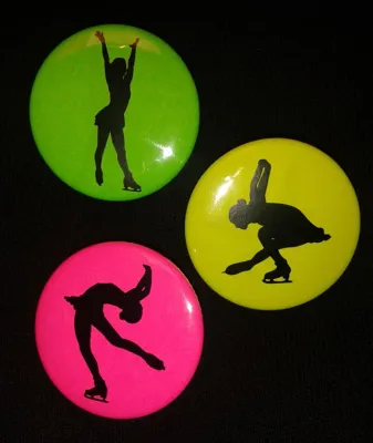 Kit 3 badges fluos - Patineuses